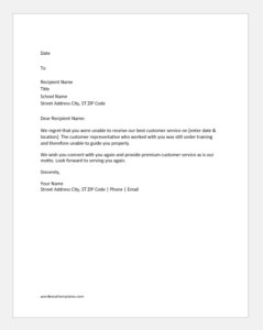 Customer Complaint Response Letters for Various Reasons | 7