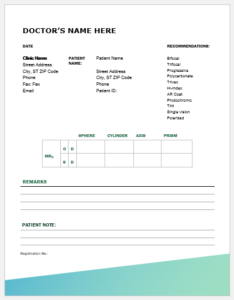 Optometry Prescription Pads for MS Word | Word & Excel Templates