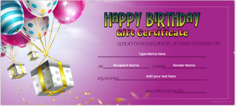 10 Best Birthday Gift Certificate Templates for MS Word