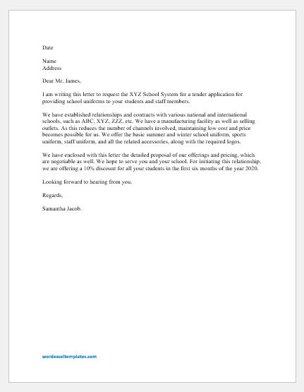 Tender Request Letter Templates For Word Word Excel Templates