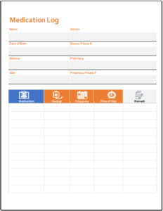 Medication Log Template for Excel | Word & Excel Templates