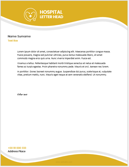 Hospital Letterhead Template