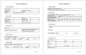 Product Complaint Form