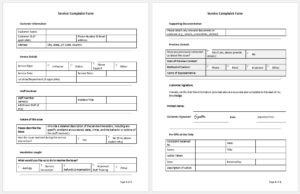 Service Complaint Form