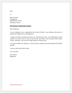 Request Letter to Rejoin the Company | Download & Edit