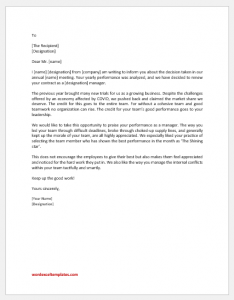 Contract Renewal Letter to the Manager | Download Letter