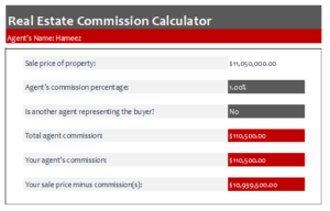 Real Estate Commission Calculator Template | Excel Worksheet