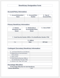 Beneficiary Designation Form