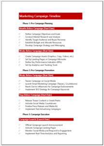 Marketing Campaign Timeline Template