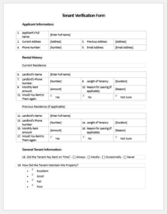 Tenant Verification Form